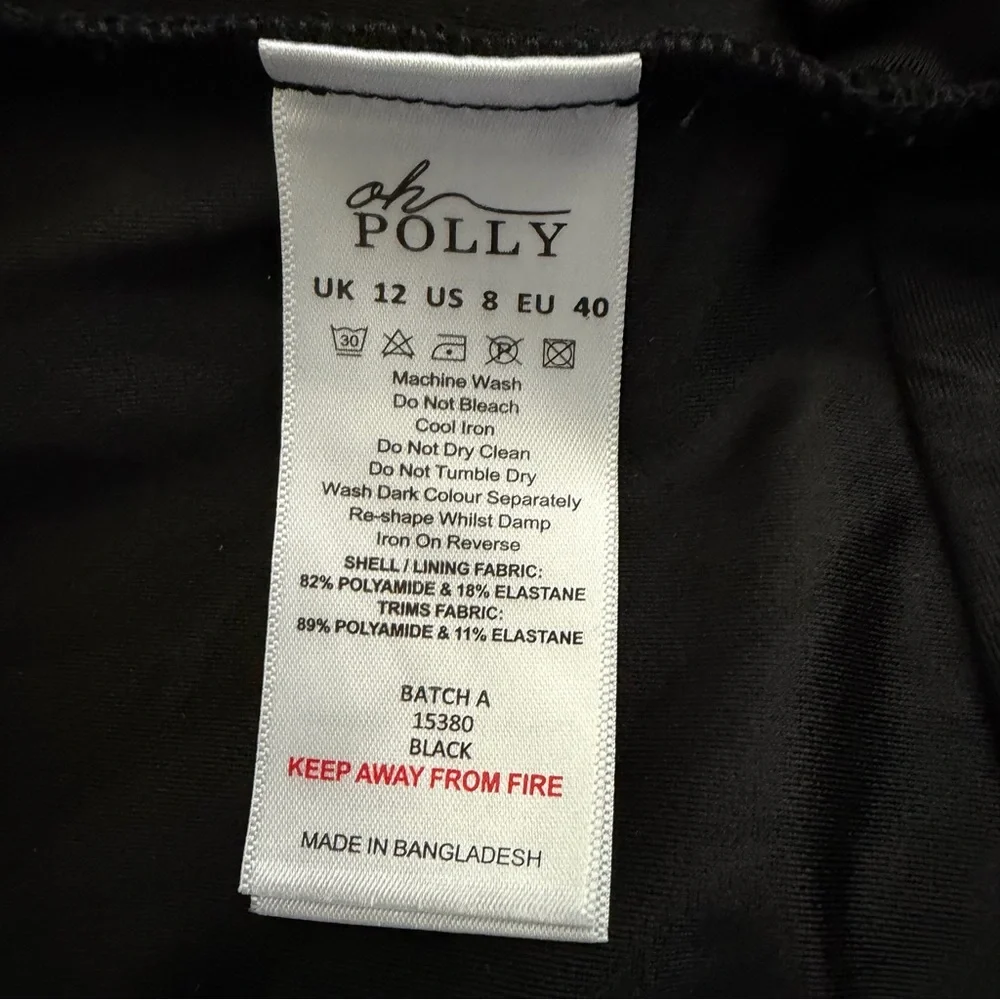 Oh Polly Belsa Lace-Trim Bandeau Midaxi Dress in Black. - Picture 11 of 11